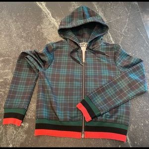Pam and Gela Cropped Plaid Track Jacket - size P